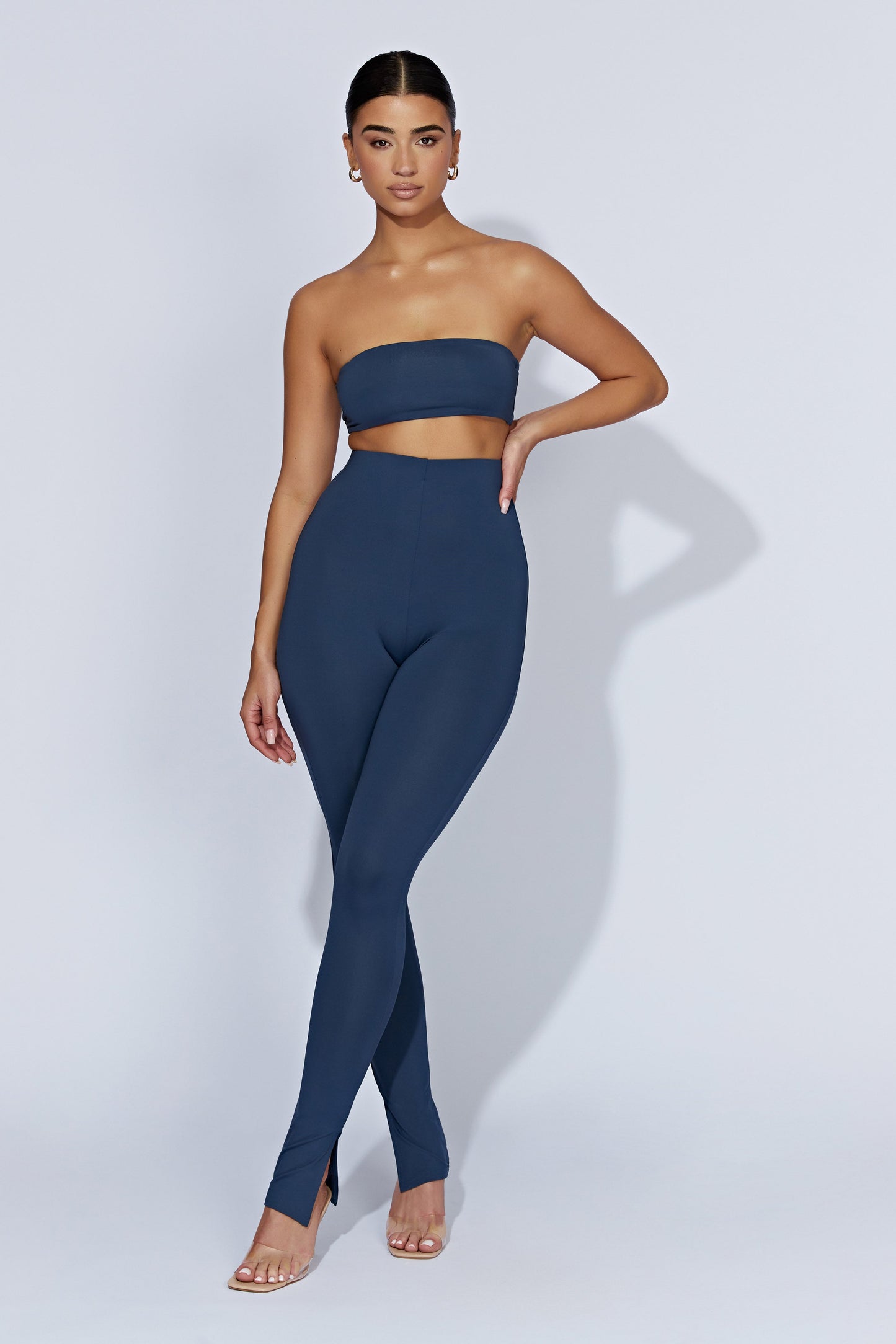 Michelle Side Split Leggings - Midnight Navy