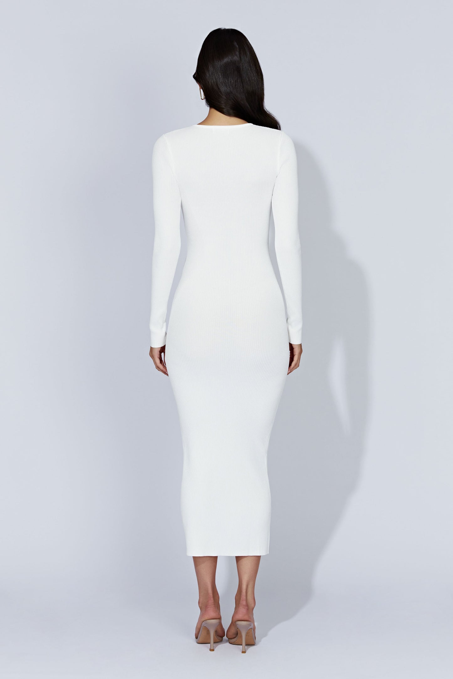 Rowen Long Sleeve Midi Dress - White