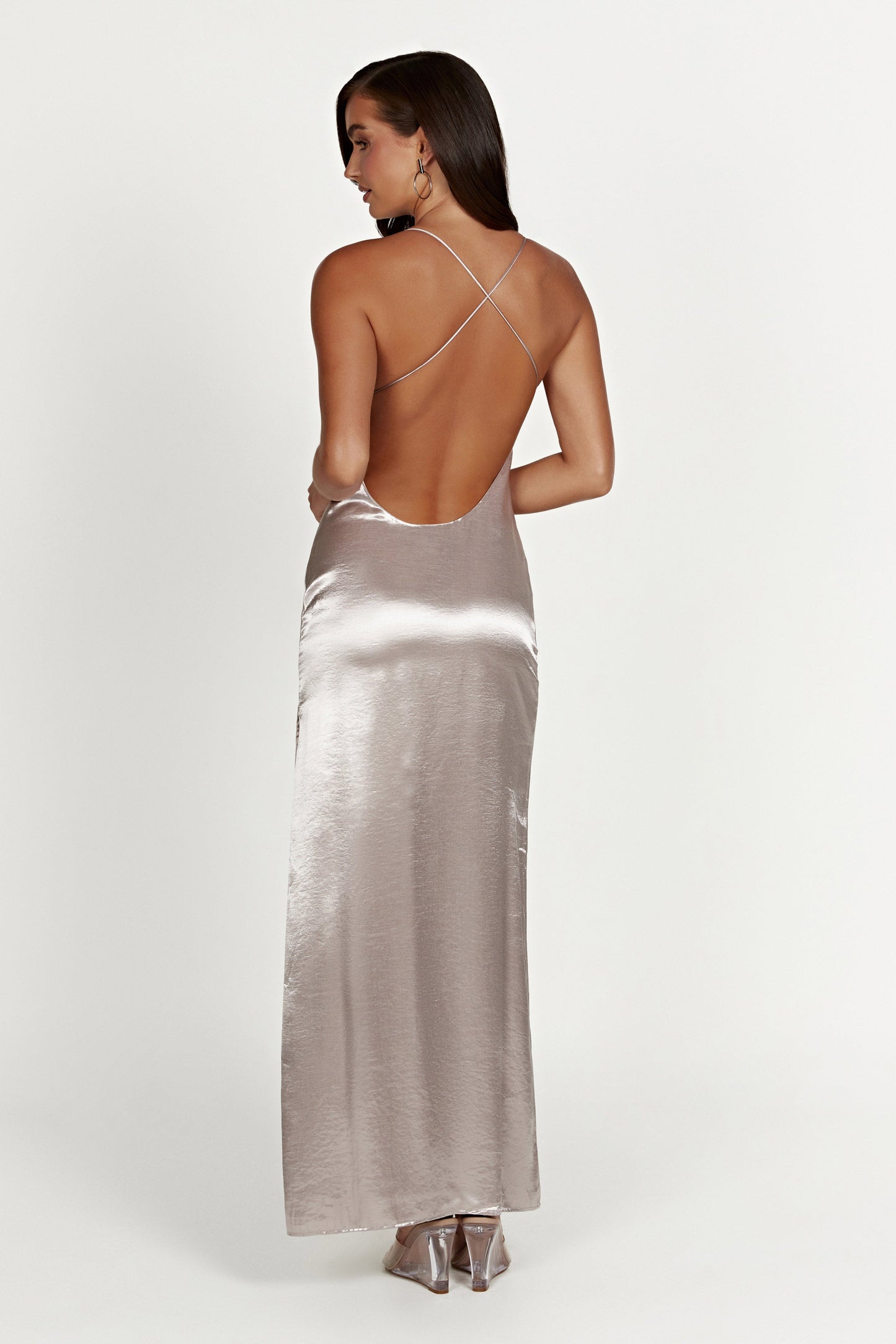 Whitney Wetlook Maxi Dress - Bronze