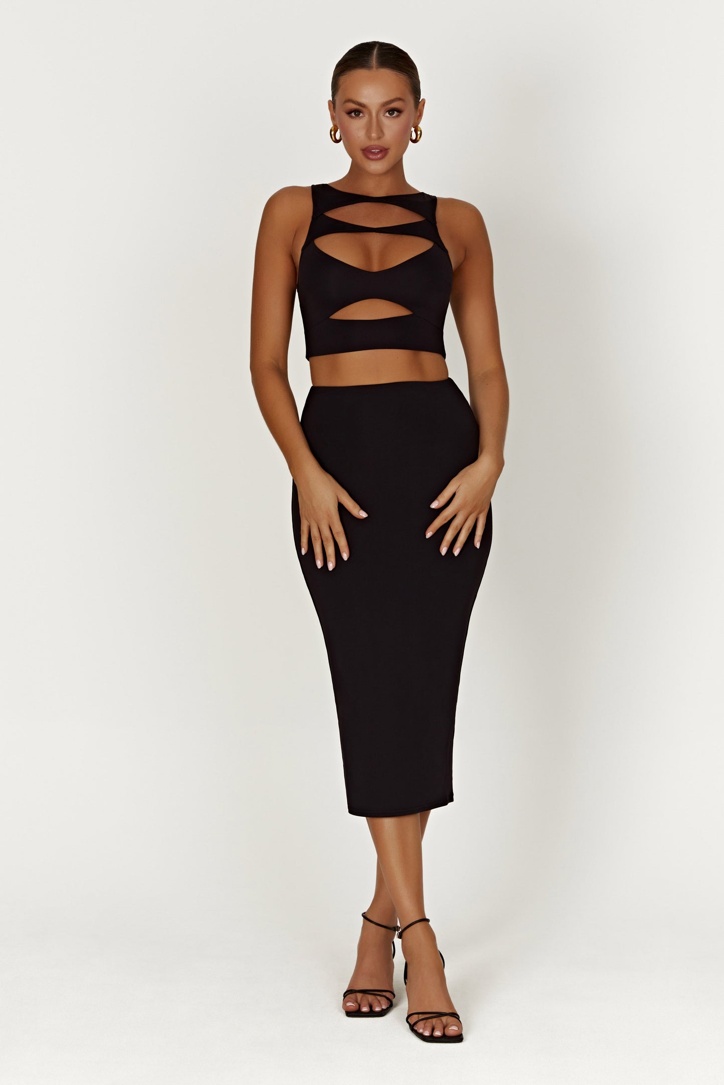 Chloe Cut Out Crop Top - Black