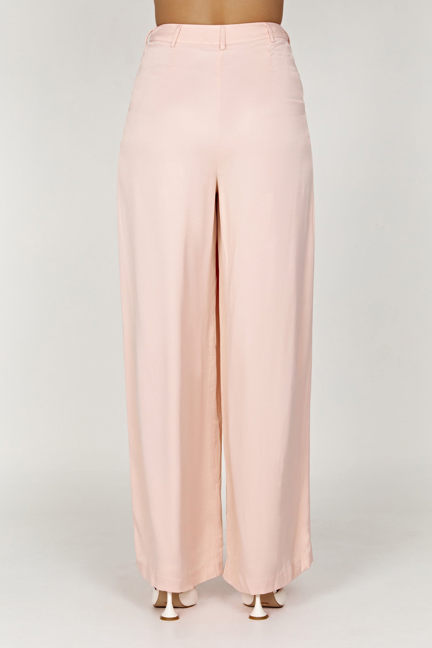 Nour Satin Wide Leg Pant - Apricot