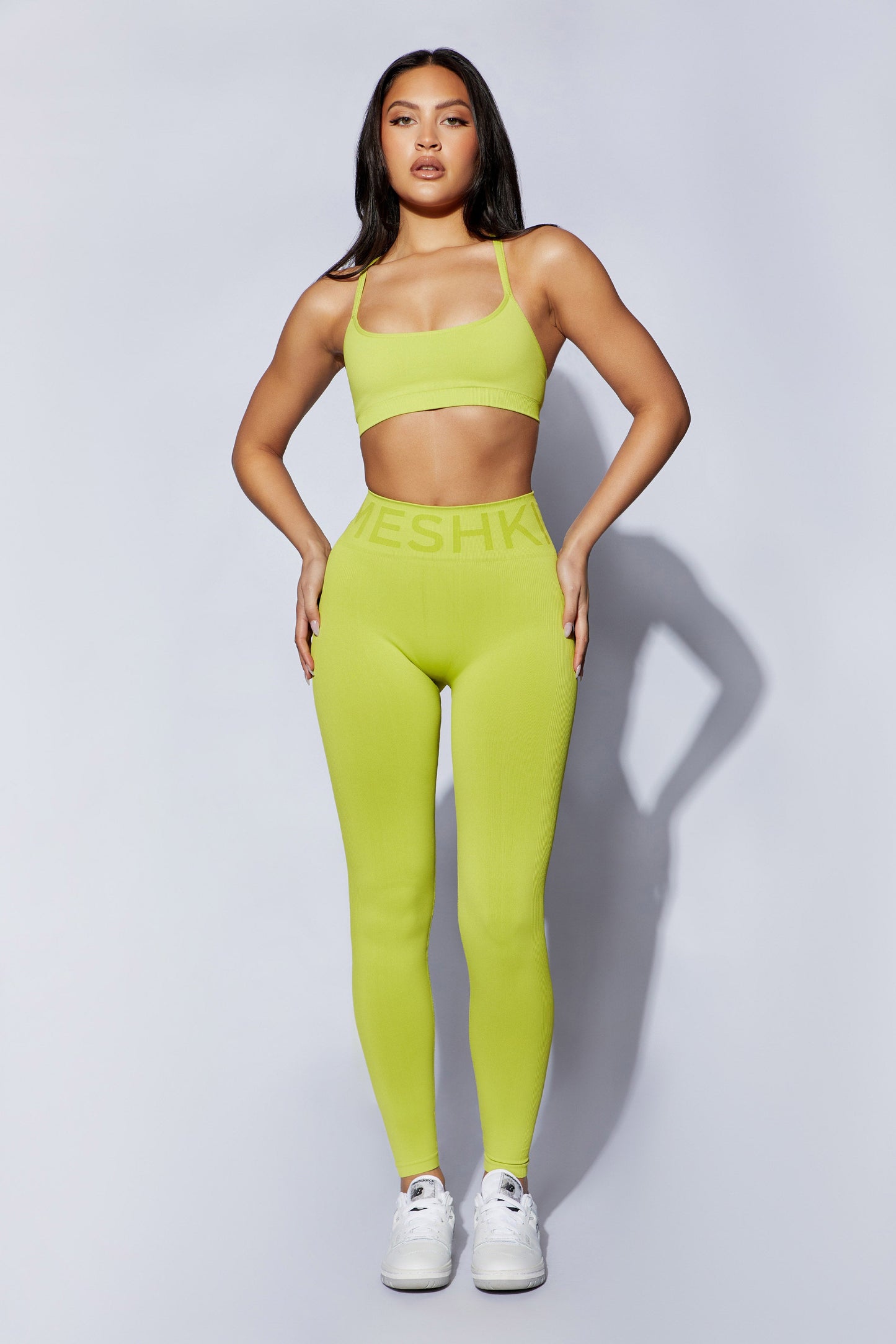 Nyx Cross Back Seamless Crop - Lime Green