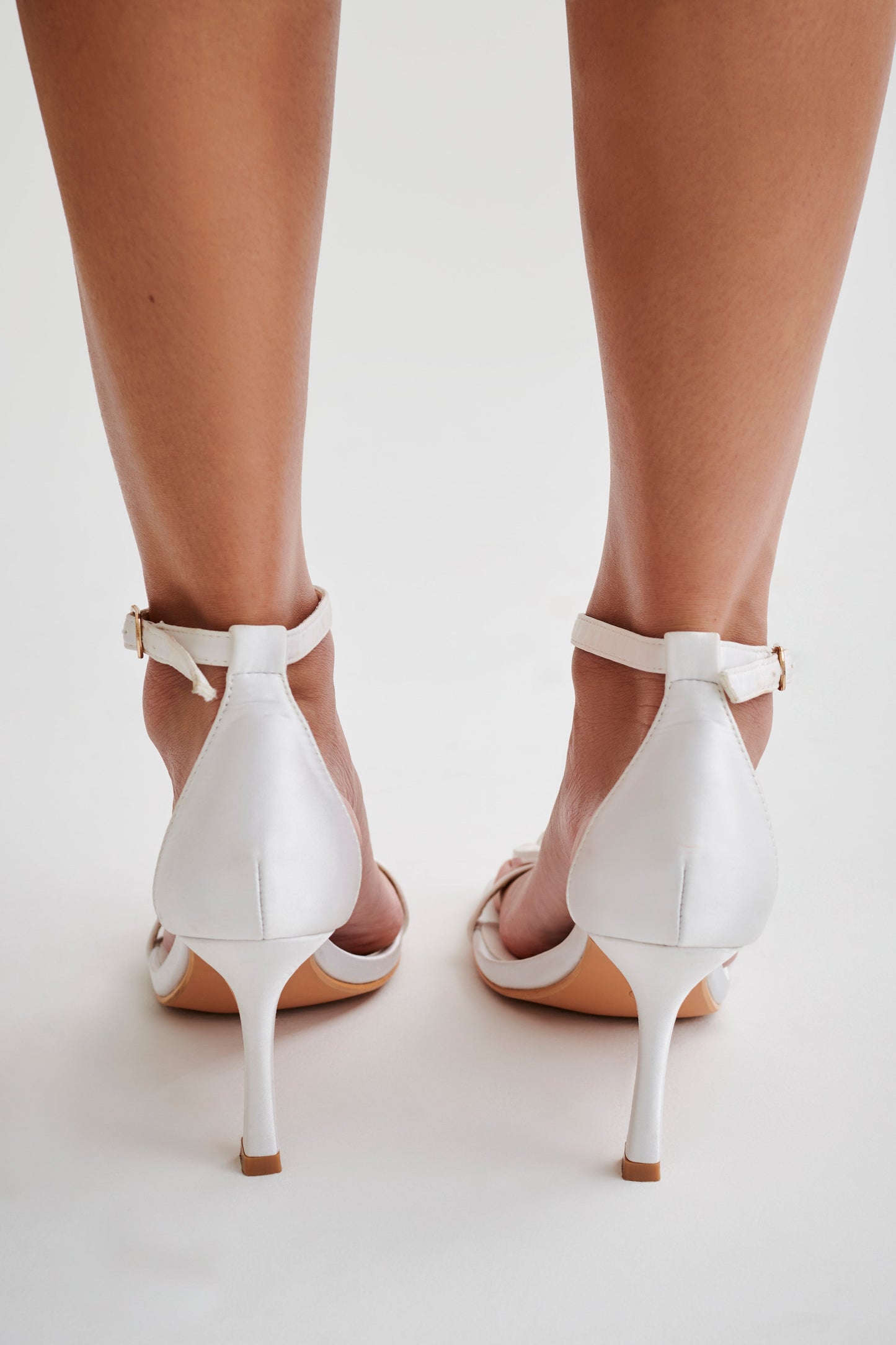 Lara Rose Satin Heel - White