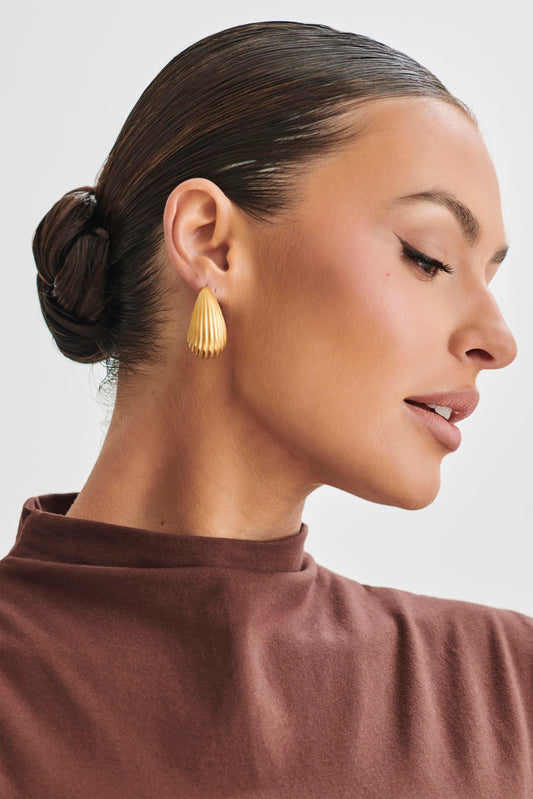 Sloane C Shape Hoop Earrings - Gold