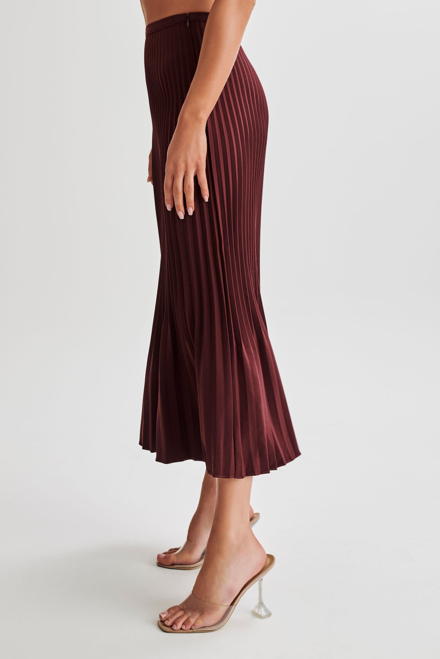 Twyla Pleated Suiting Maxi Skirt - Plum