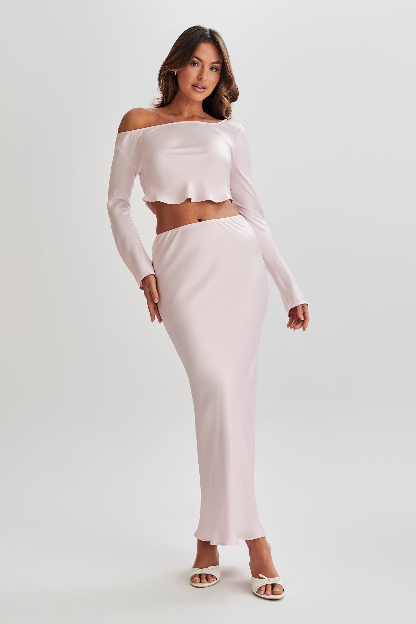 Violeta One Shoulder Satin Top - Fairy Floss Pink