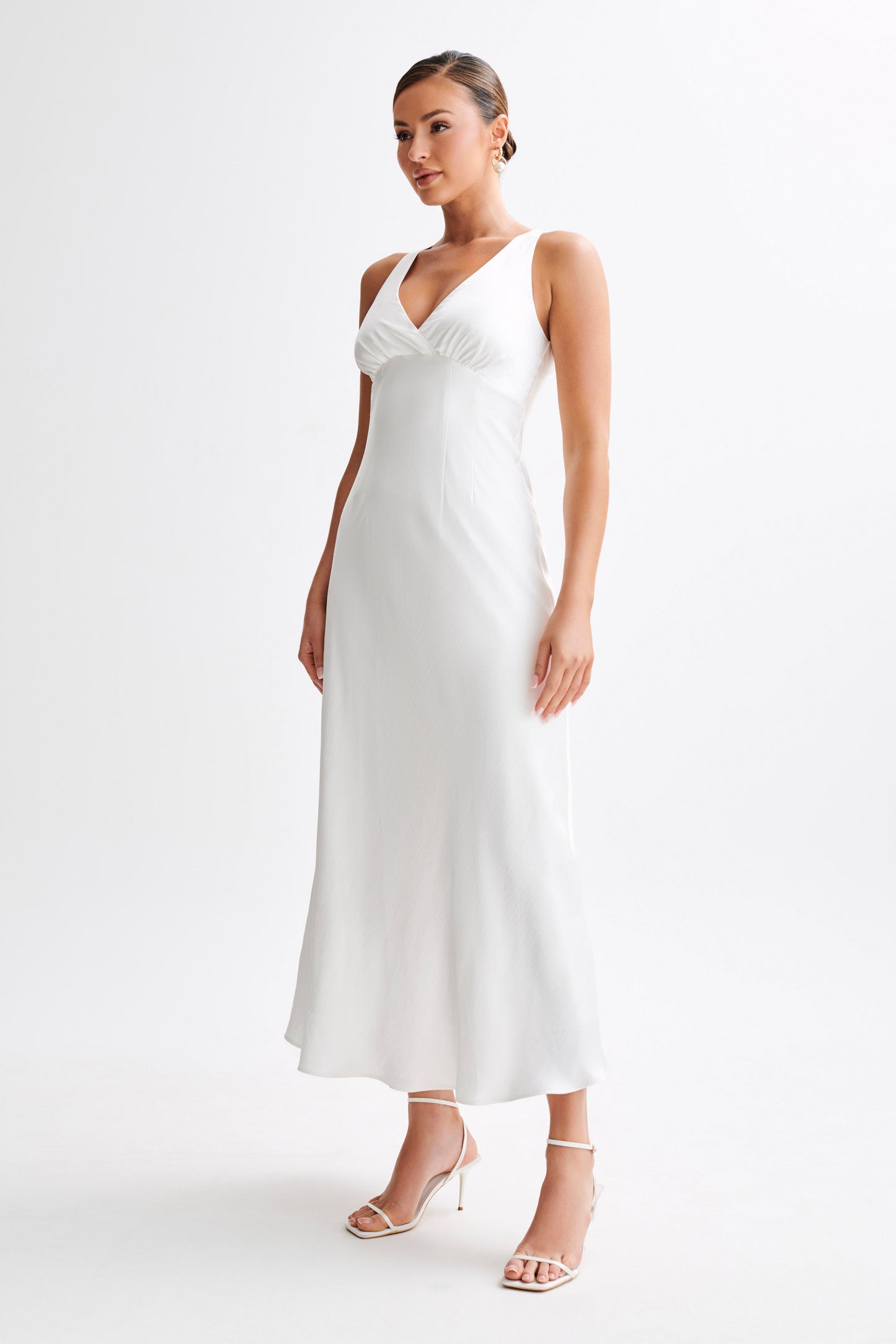 Meghan Satin Maxi Dress - Ivory