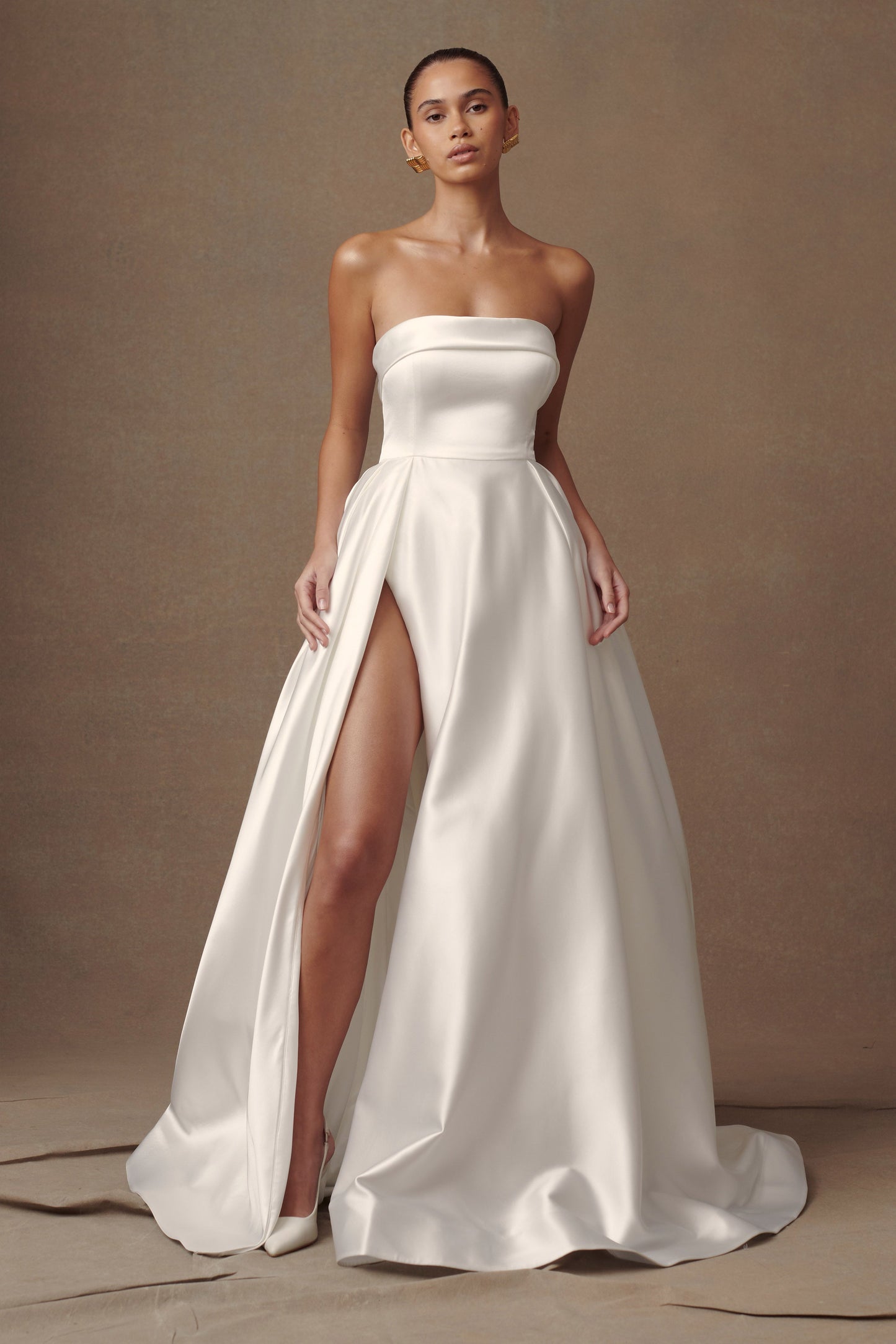 Eileen Strapless Wedding Gown - White