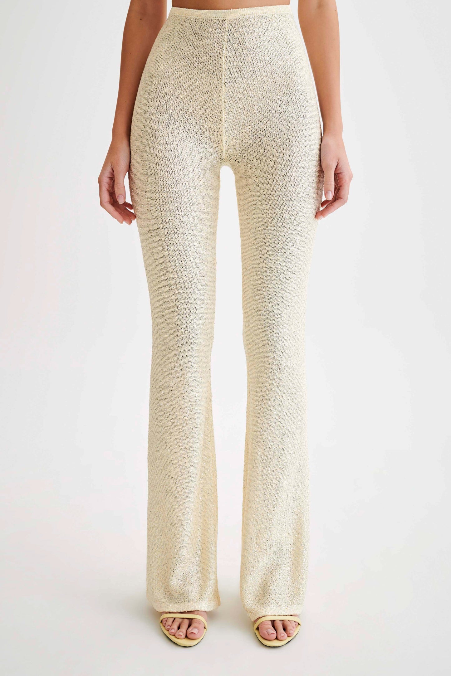 Huntley Sequin Knit Pants - Lemon