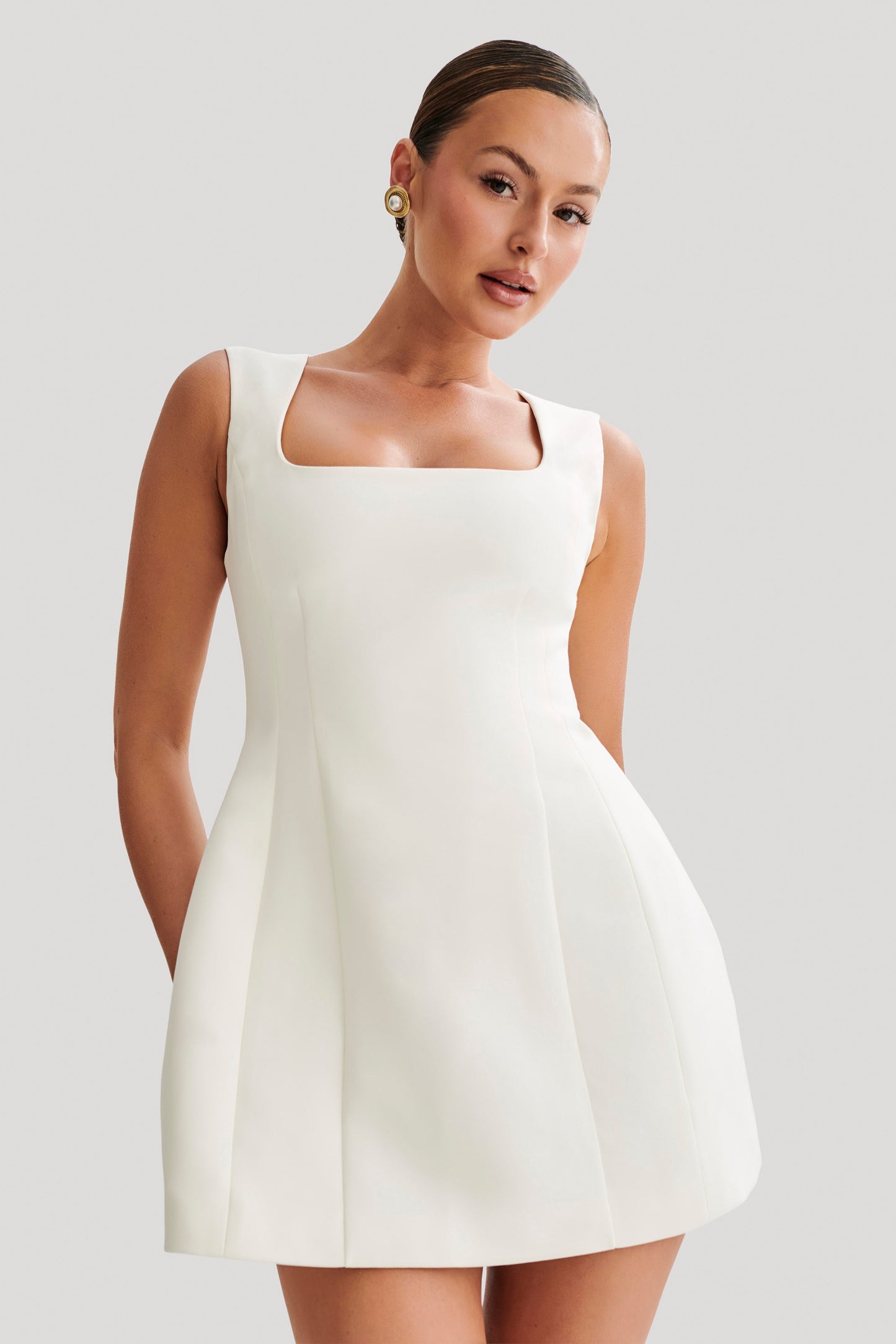 Lysandre Crepe Mini Dress - Ivory