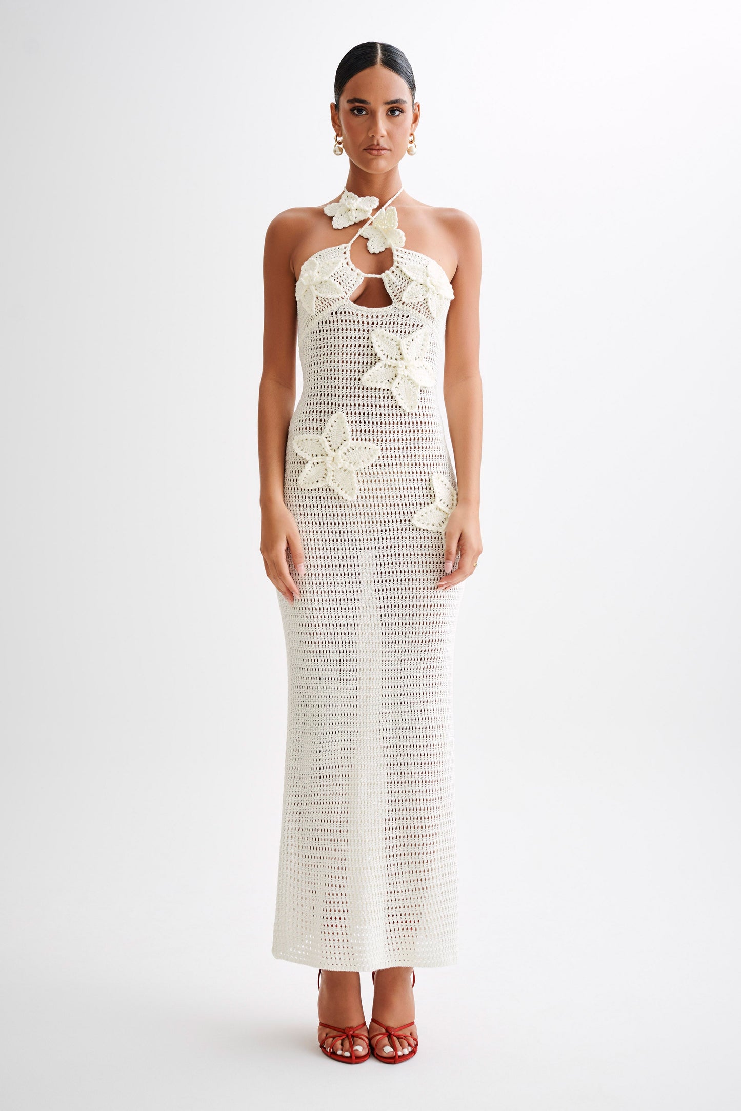 Kyla Floral Crochet Maxi Dress - Ivory