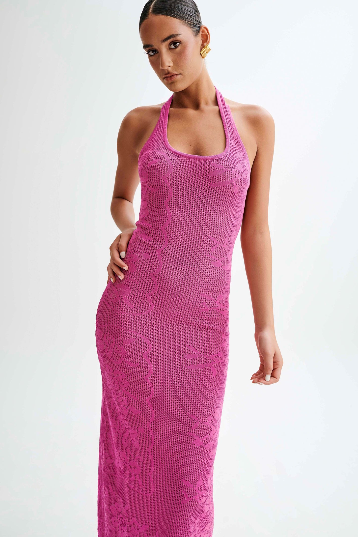 Patrizia Knit Halter Maxi Dress - Violet