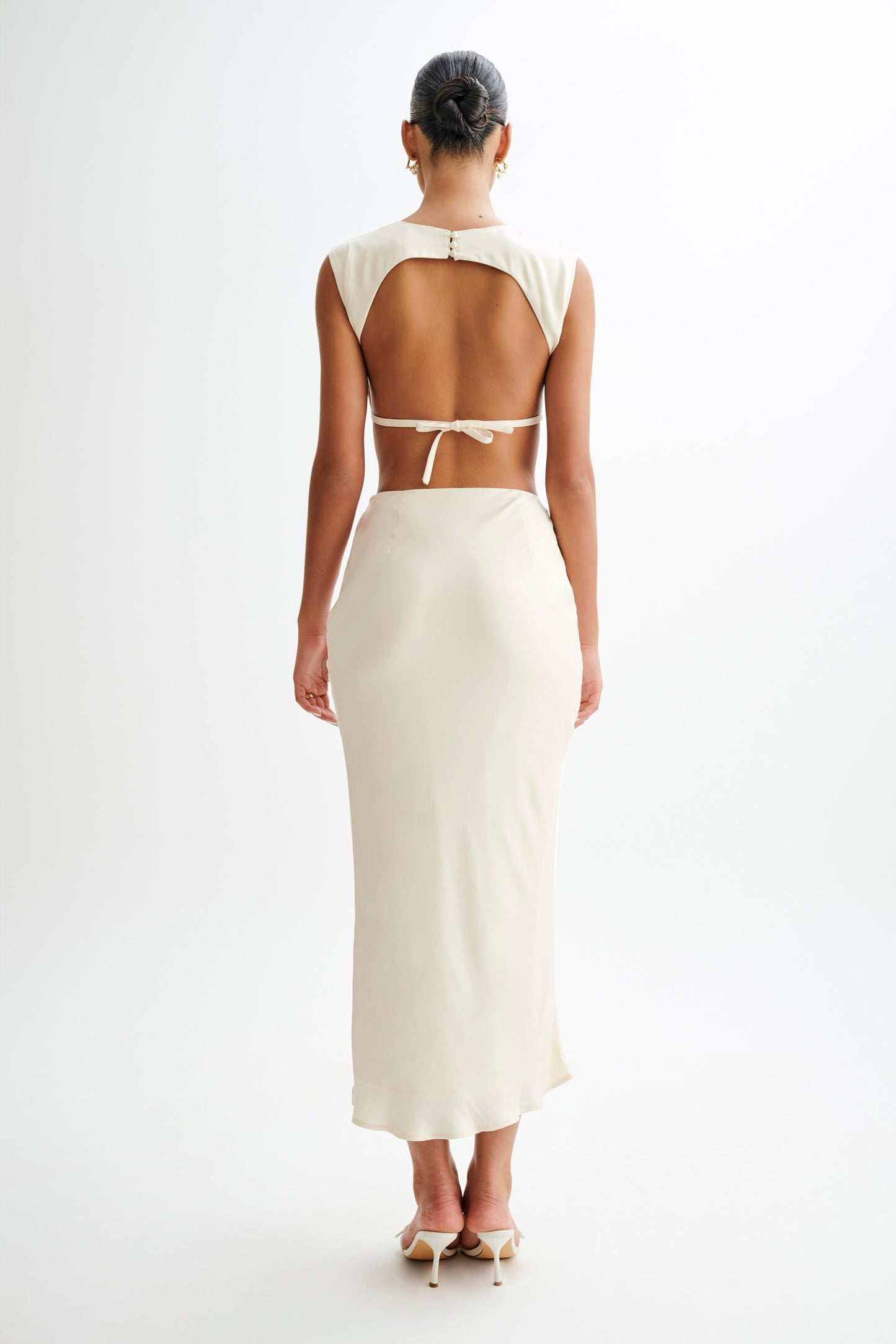 Viviana Satin Maxi Skirt - Ivory