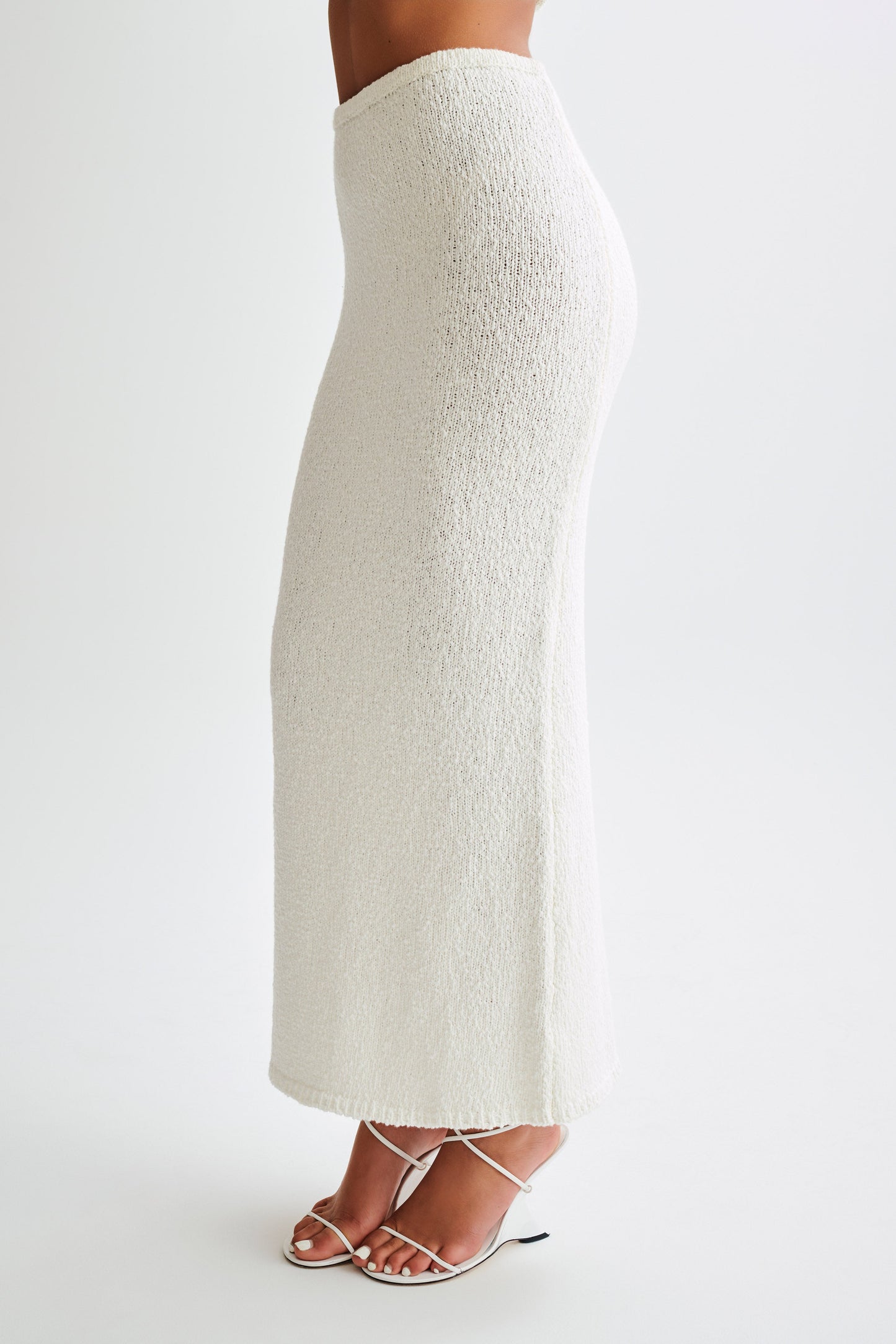 Moira Boucle Maxi Skirt - White