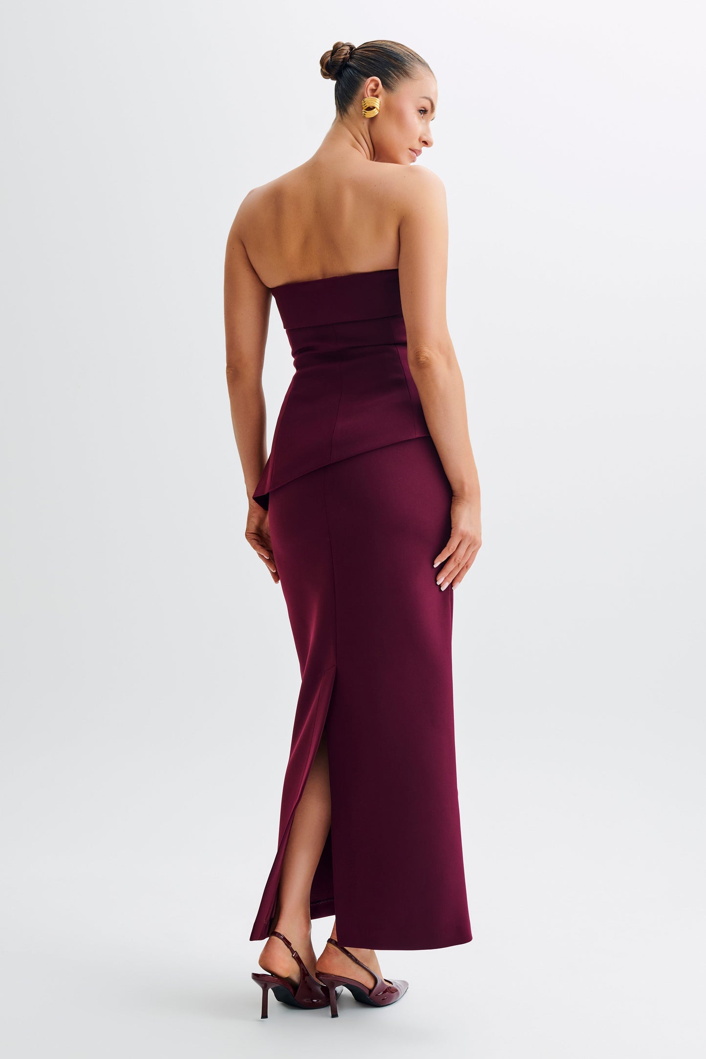 Micah Suiting Strapless Top - Plum