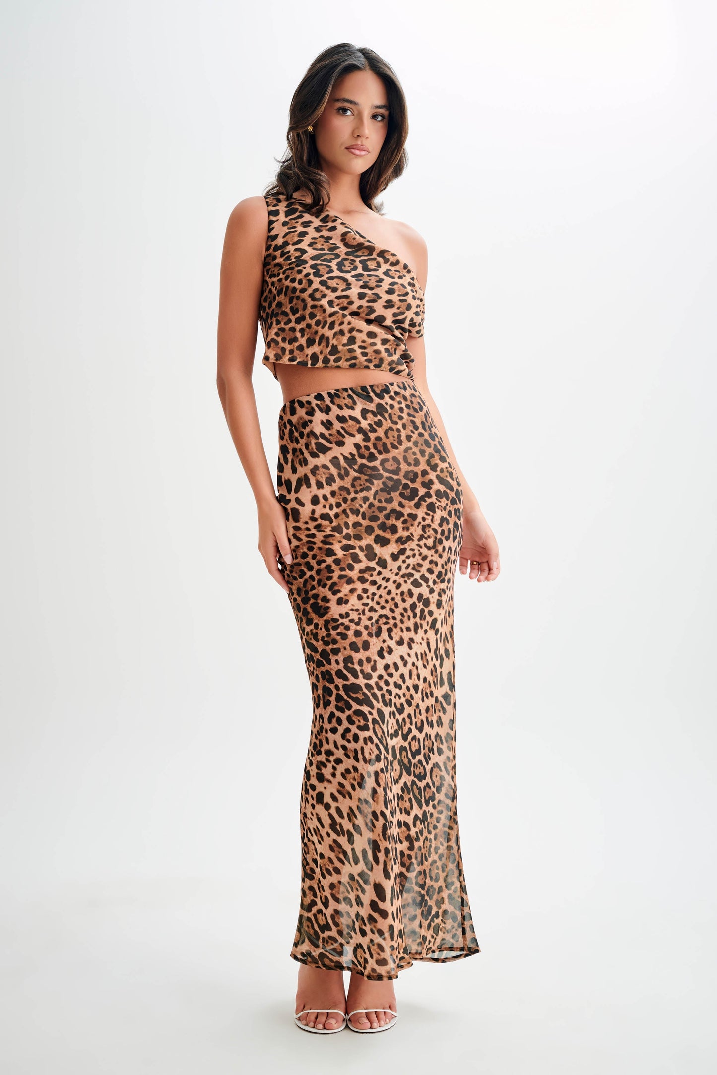 Yvonne Chiffon Off Shoulder Top - Leopard Print