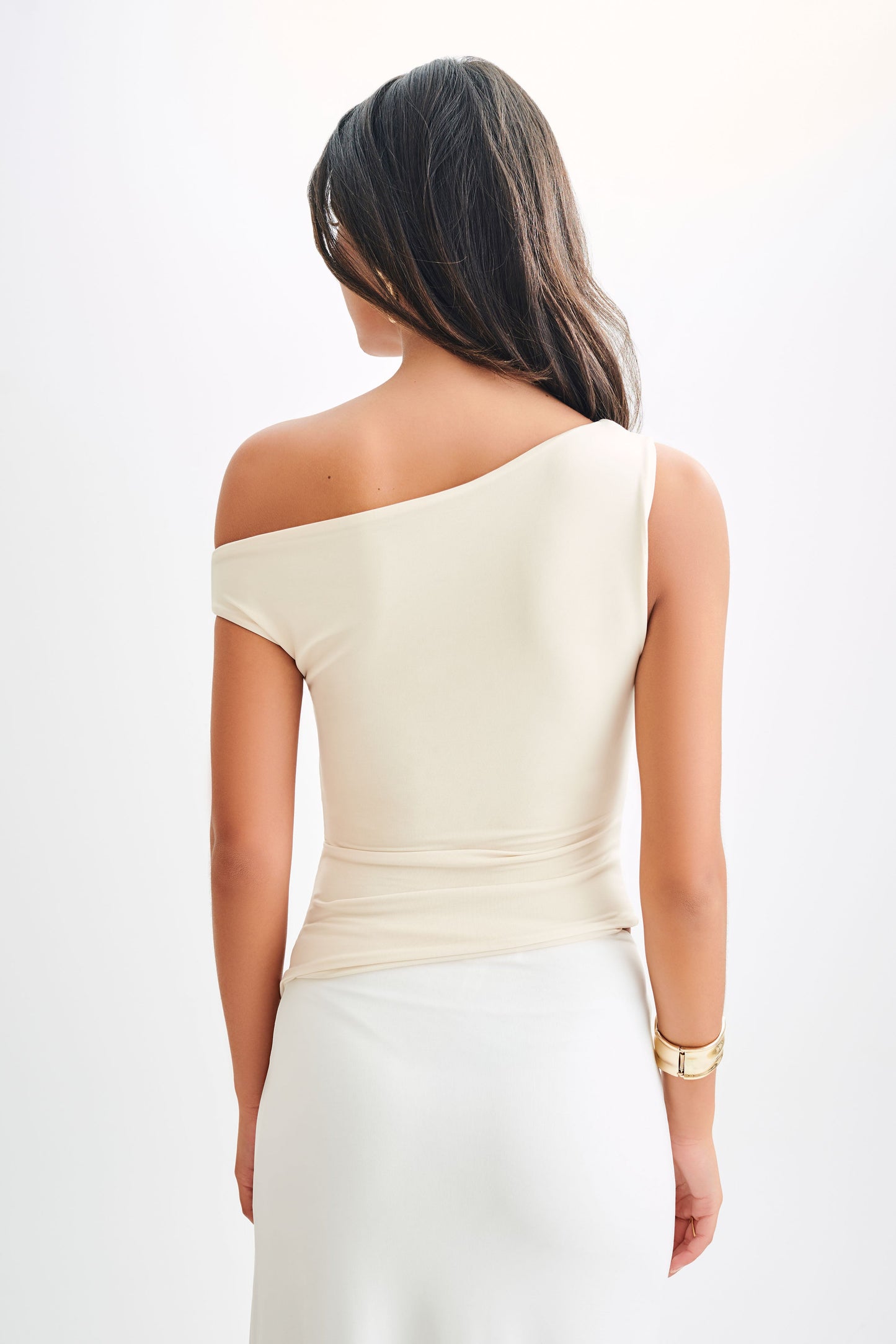 Irving Off Shoulder Slinky Top - Ivory