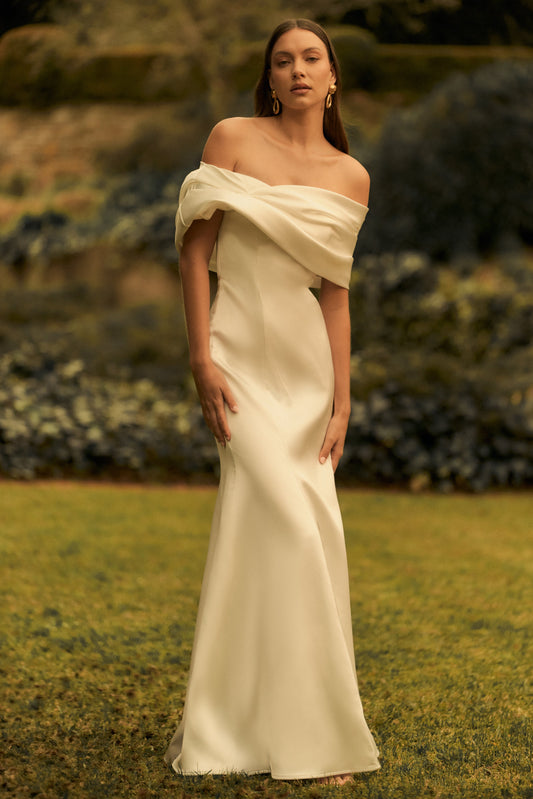 Saosire Satin Wedding Gown - White