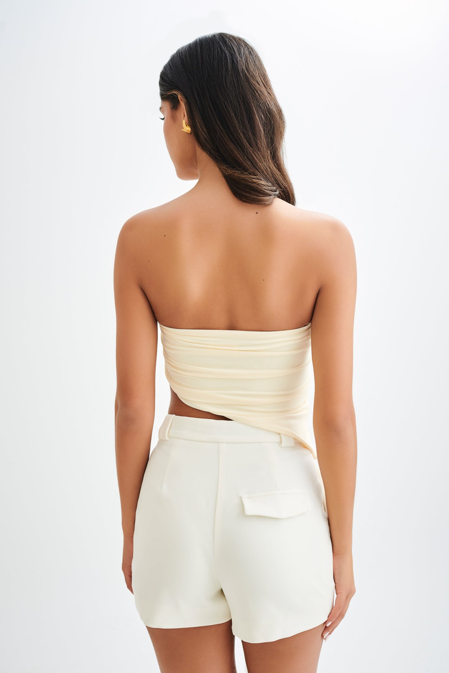 Donata Slinky Strapless Top - Lemon Sherbet