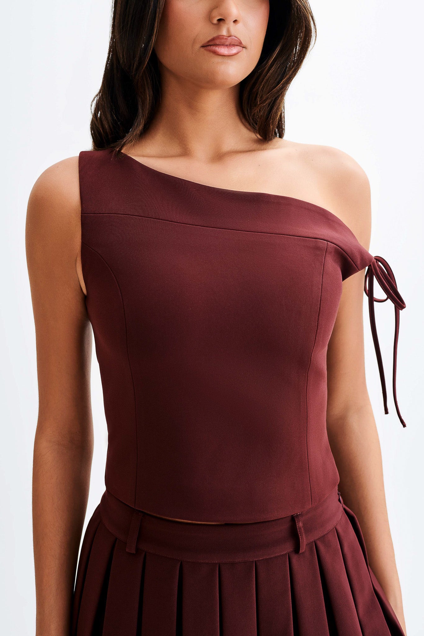 Ramsey Suiting Off Shoulder Top - Plum