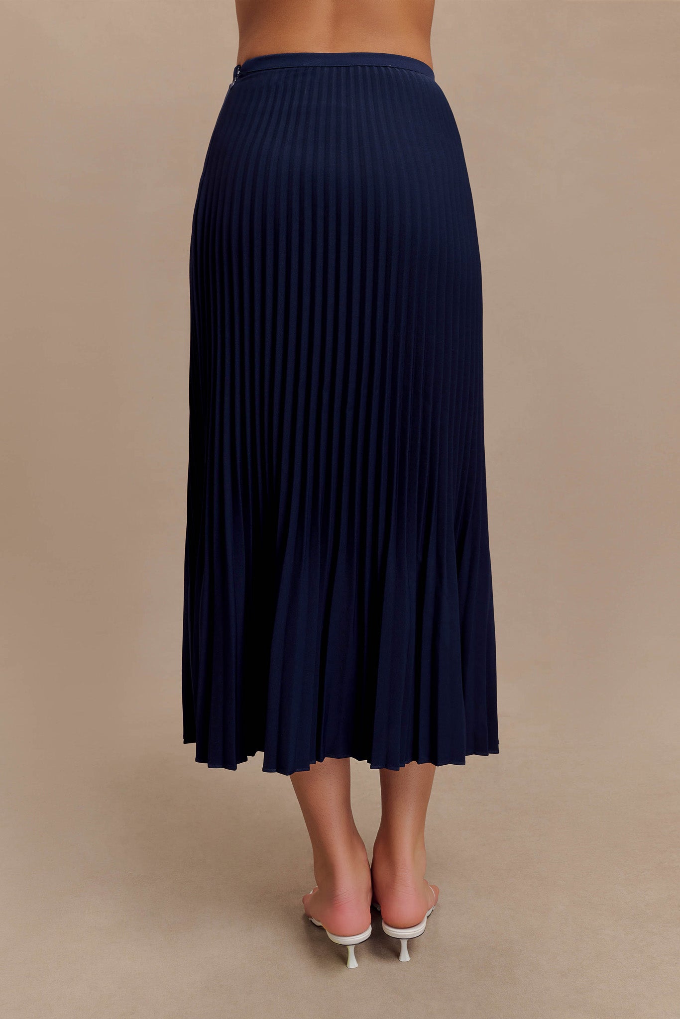 Twyla Pleated Suiting Maxi Skirt - Navy