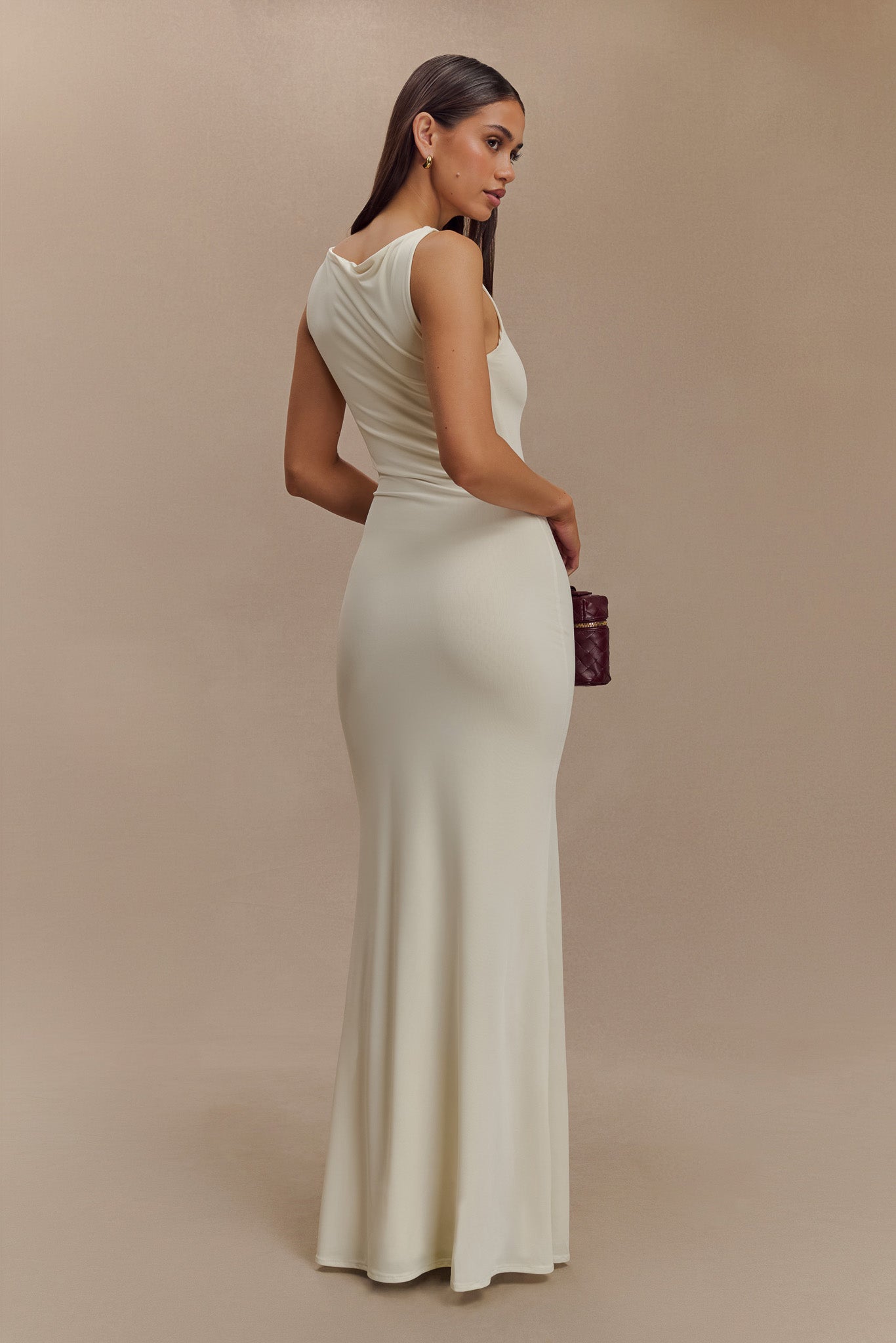 Tarna Sleeveless Slinky Maxi Dress - Bone