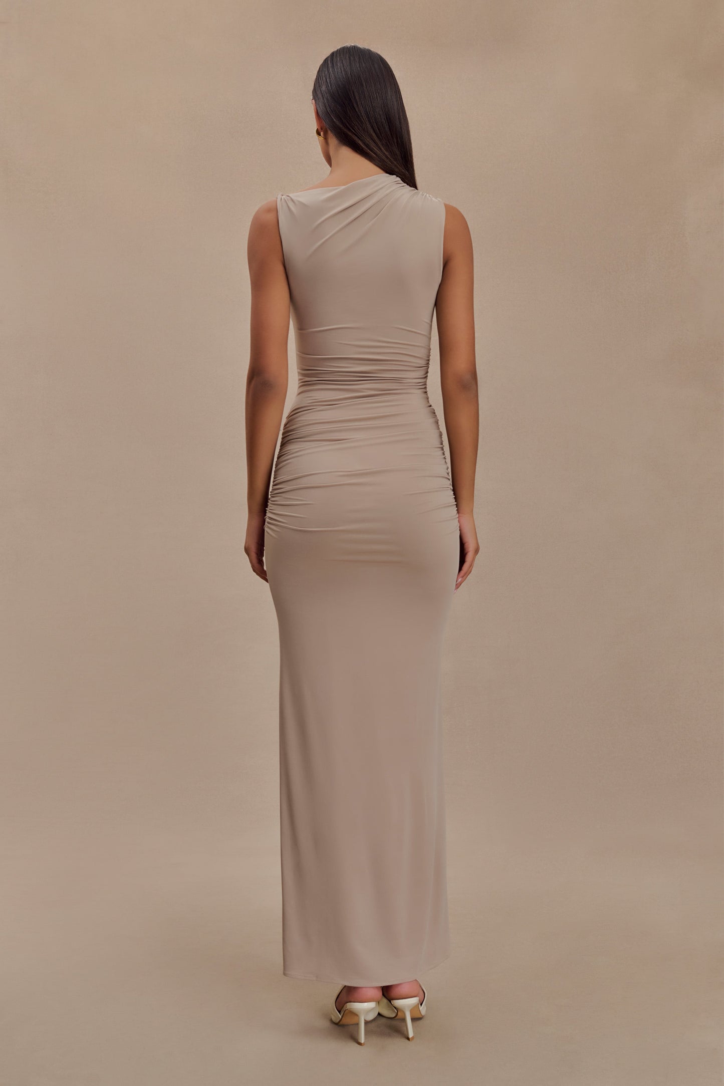 Kaia Slinky Cut Out Maxi Dress - Taupe