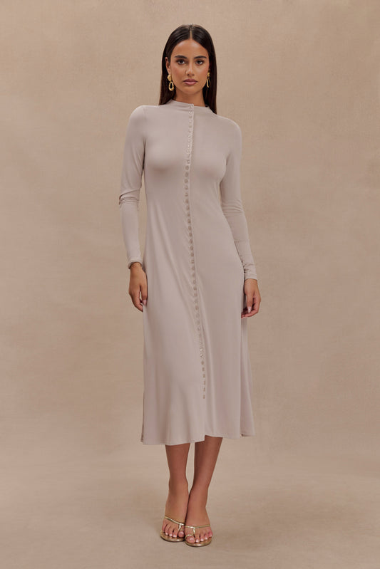 Anders Peached Jersey Midi Dress - Taupe