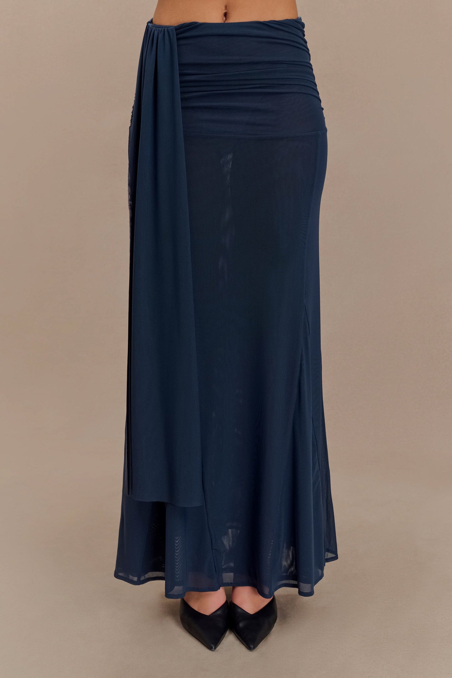 Arna Mesh Maxi Skirt - Midnight Blue