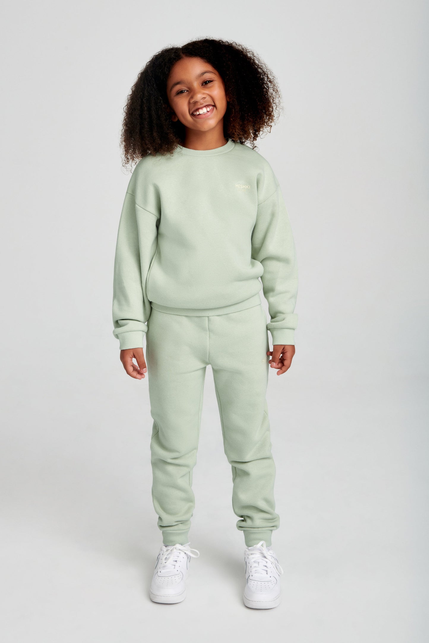 Phoenix Kids Unisex Crewneck Jumper - Light Sage