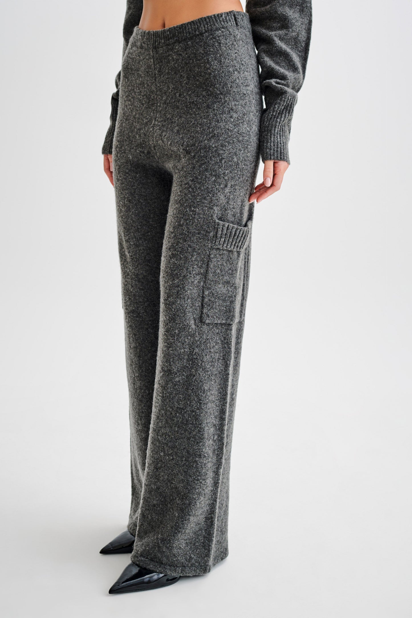 Darius Knit Pants With Pockets - Charcoal Marle