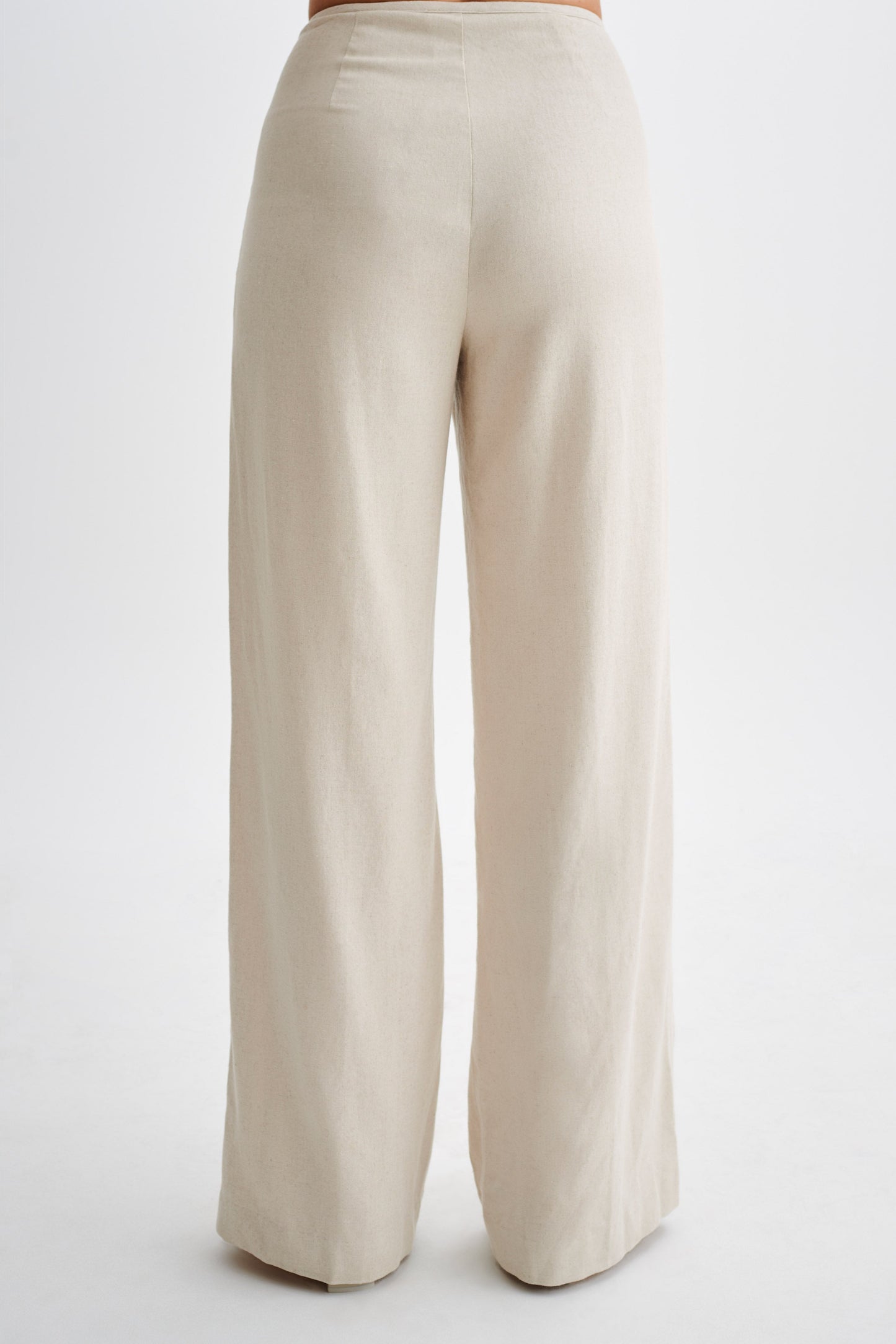 Adrina Straight Leg Linen Pant - Natural