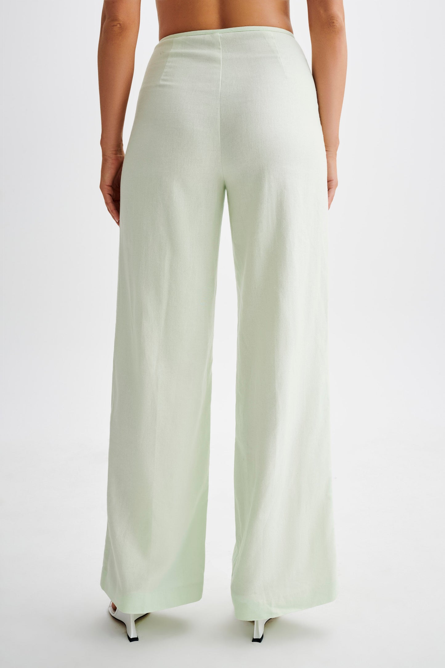 Adrina Straight Leg Linen Pant - Mint