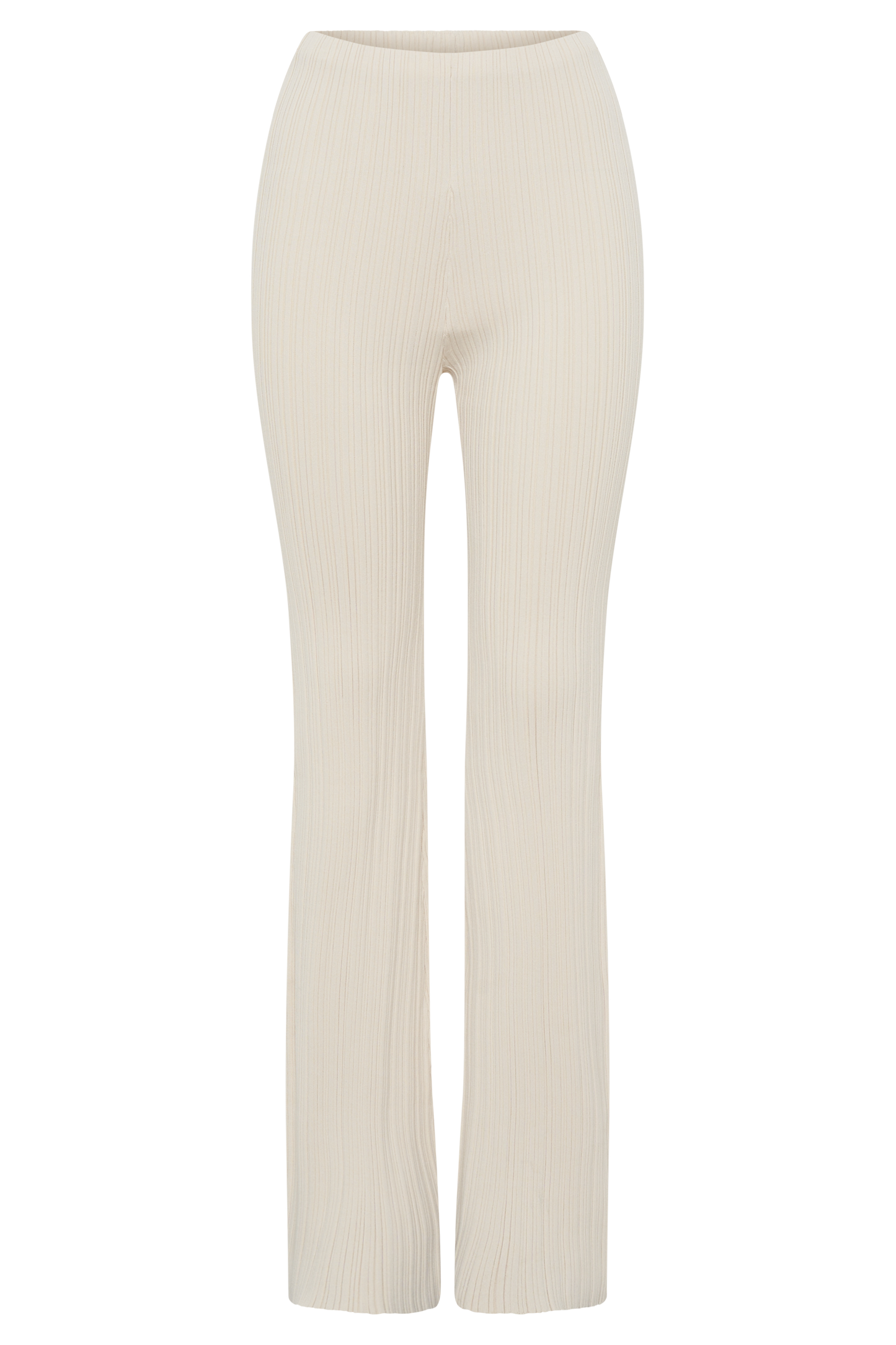 Chiara Straight Leg Rib Knit Pant - Cream