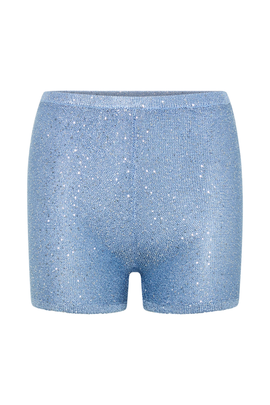 Huntley Sequin Knit Shorts - Cornflower Blue