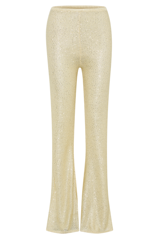 Huntley Sequin Knit Pants - Lemon