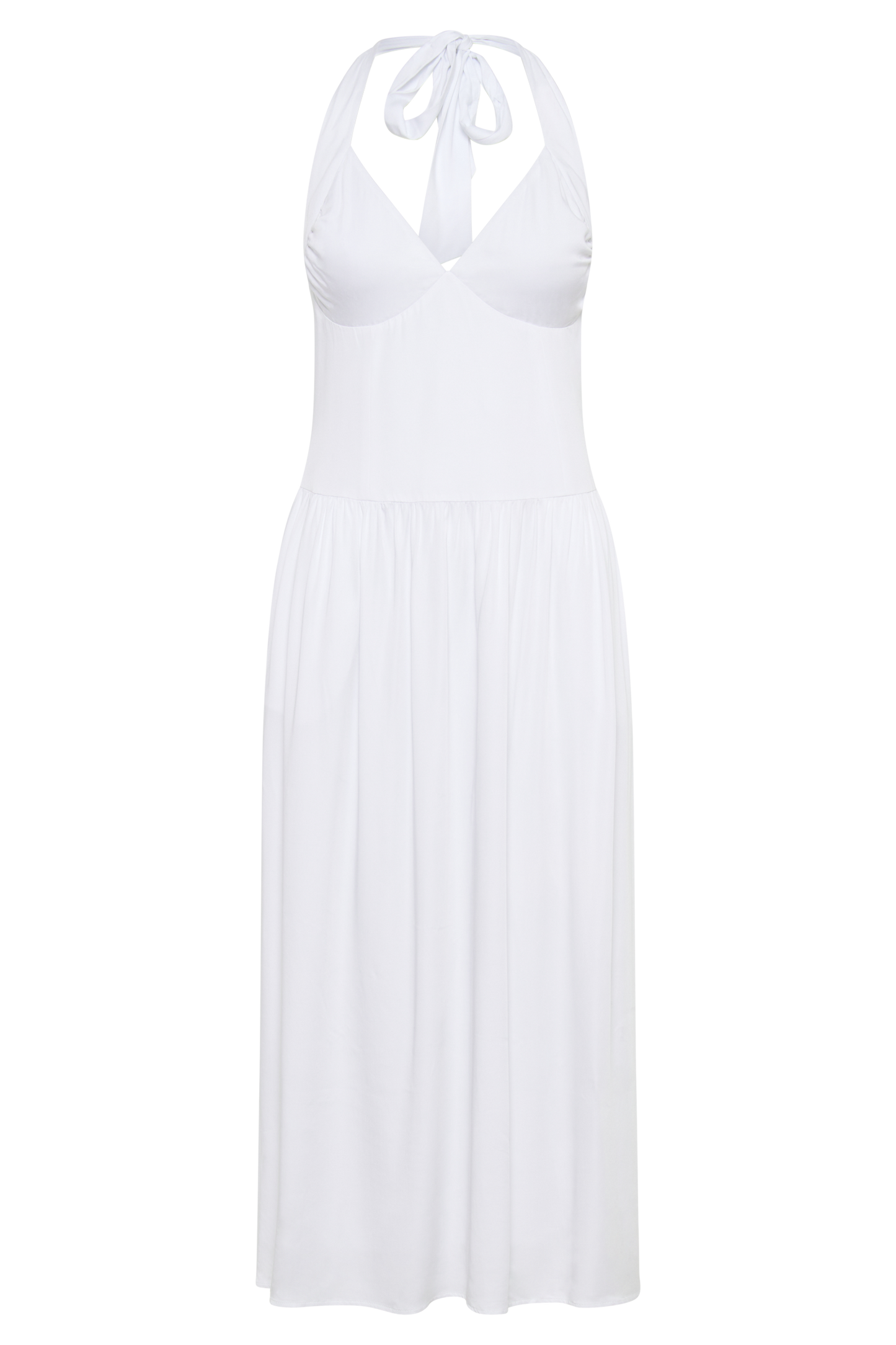 Harriette Halter Midi Dress - White