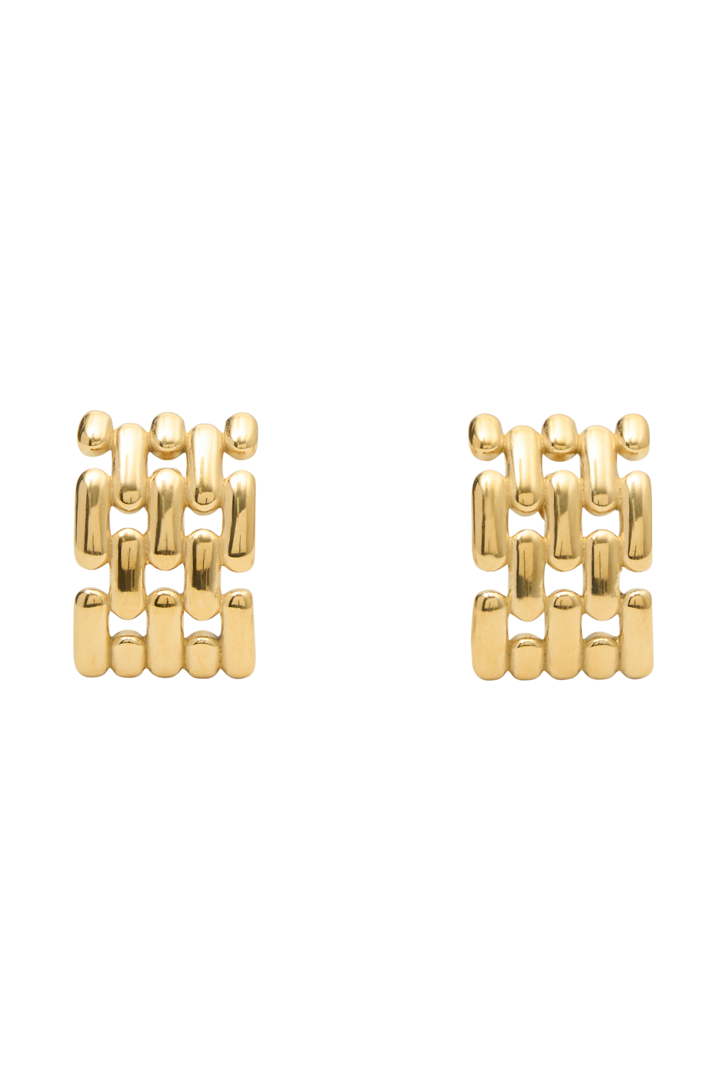 Denise Cross Hatch Earrings - Gold