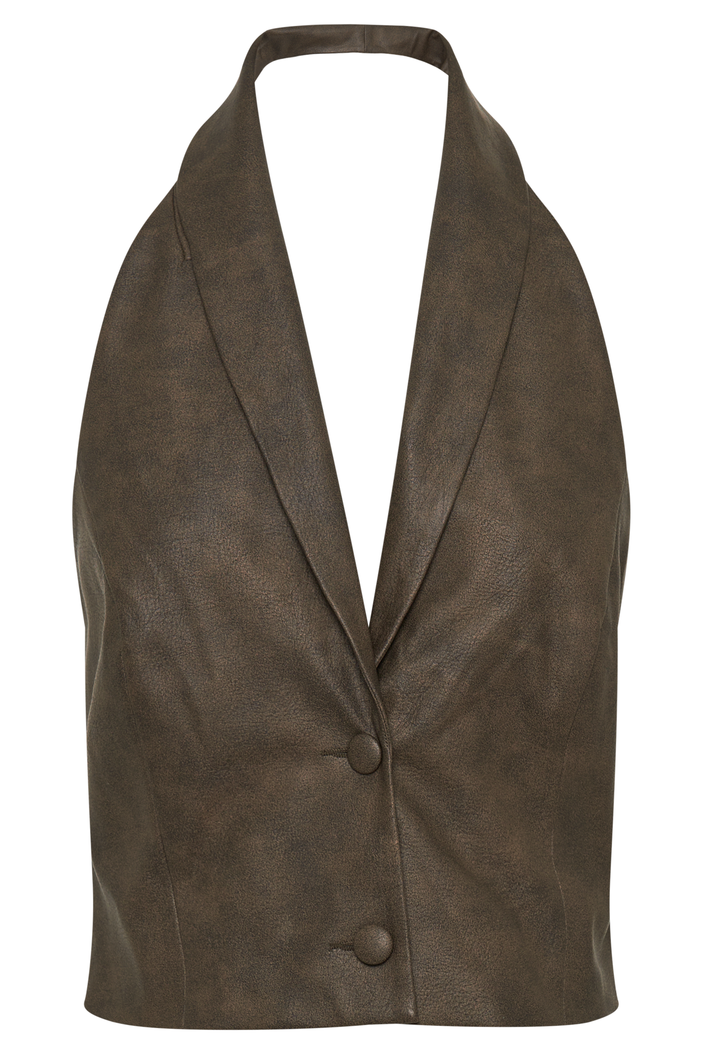 Myka Vintage Faux Leather Vest - Vintage Chocolate