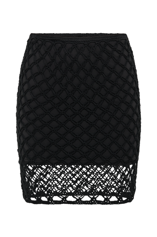 Braelyn Knit Low Rise Mini Skirt - Black