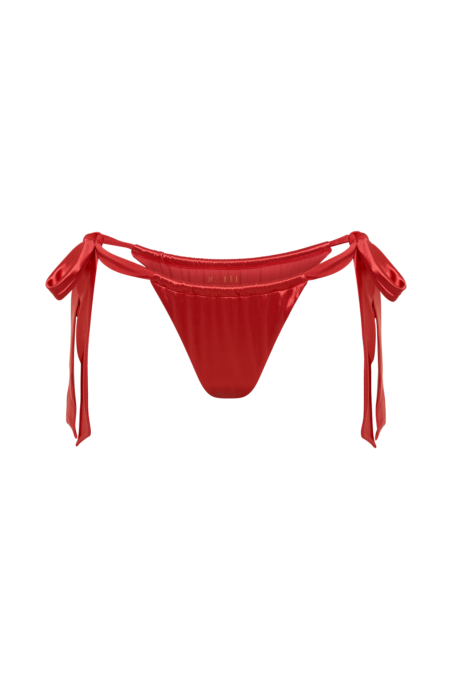 Danika Satin Knot Bikini Bottom - Pomegranate