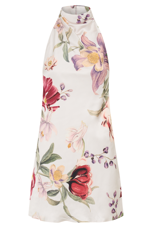 Lynelle High Neck Mini Dress - Bella Rosa Print