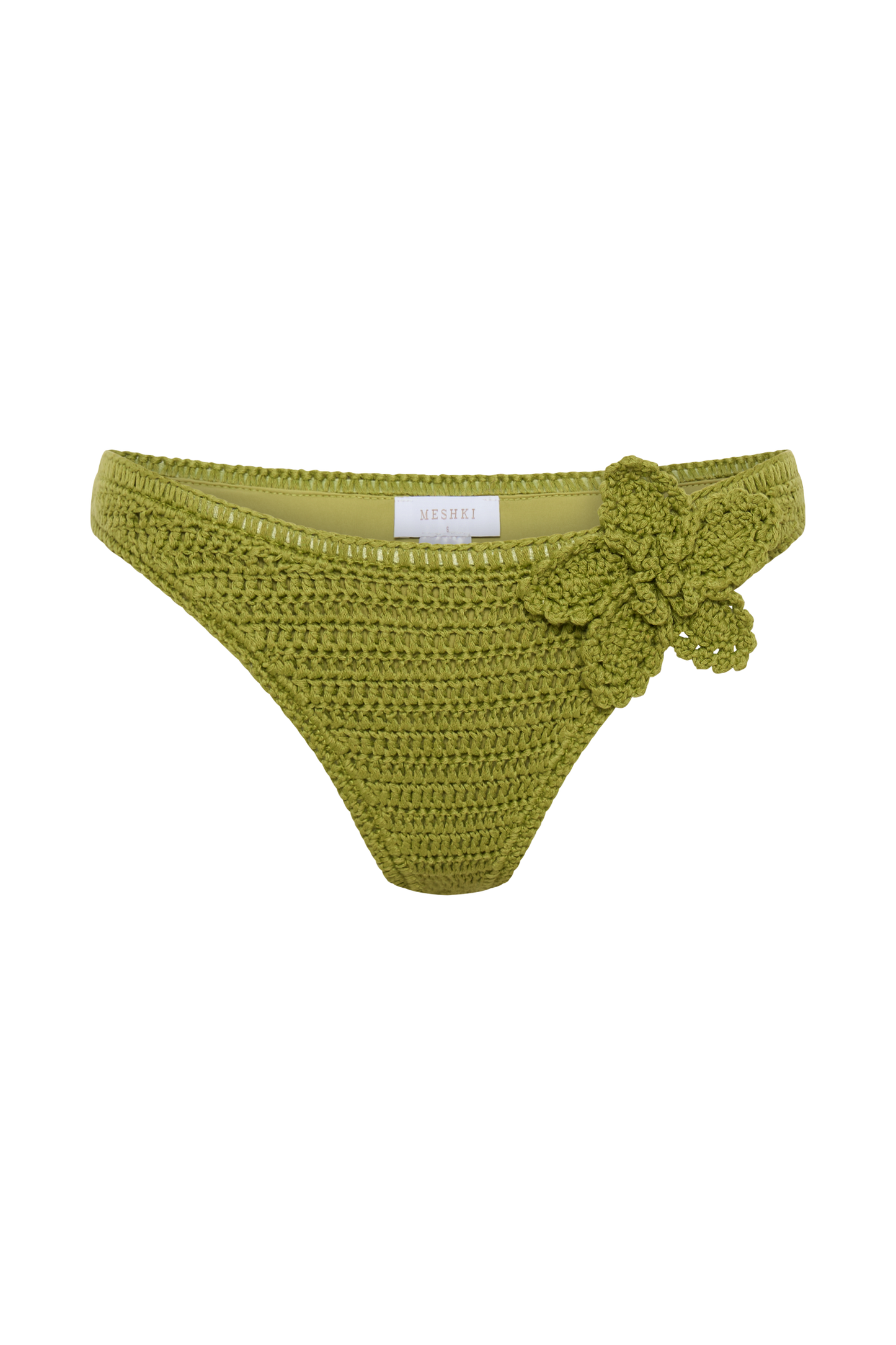 Skye Floral Crochet Tie Up Bikini Bottom - Apple