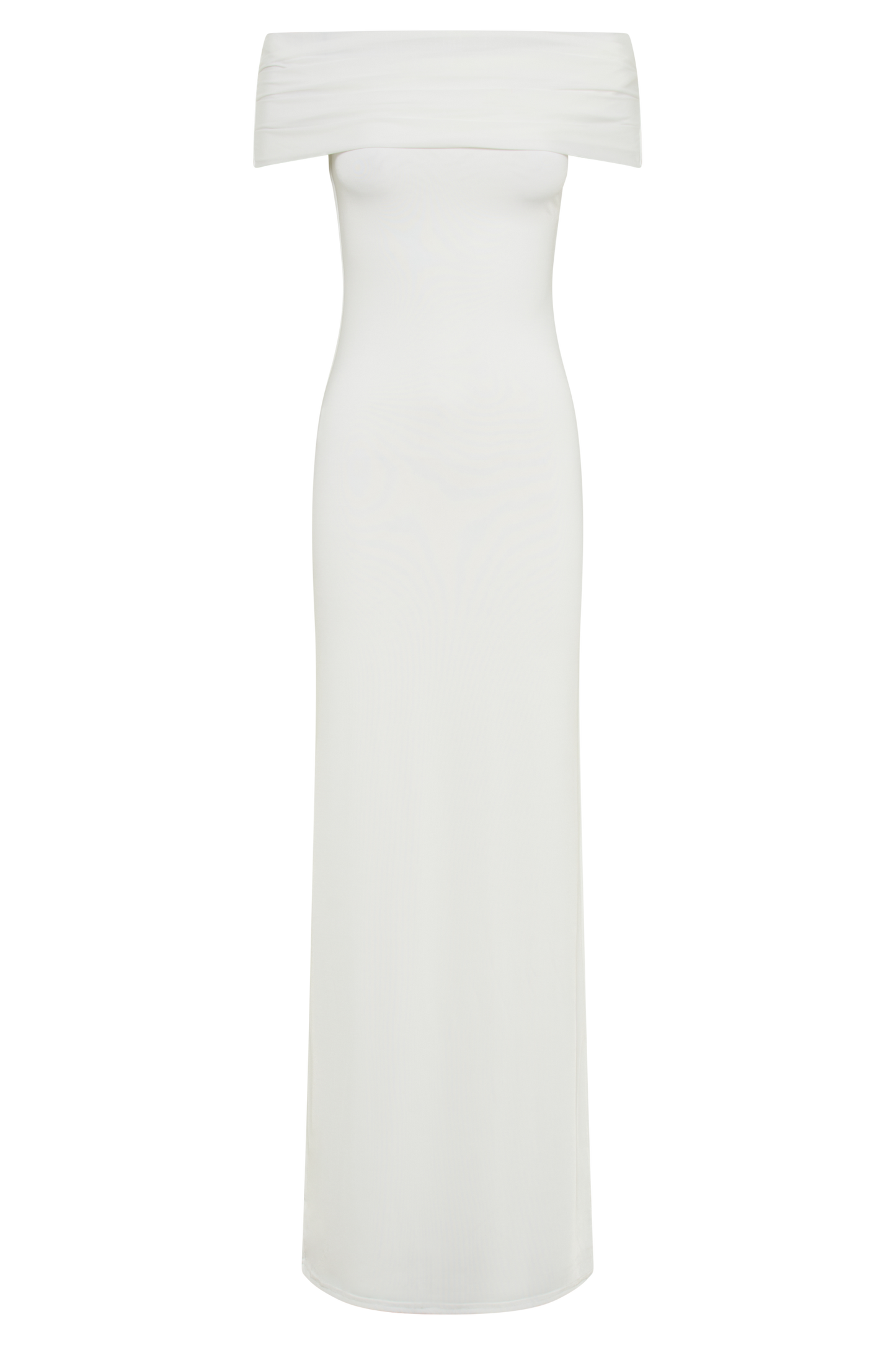 Cassandra Off Shoulder Slinky Maxi Dress - White