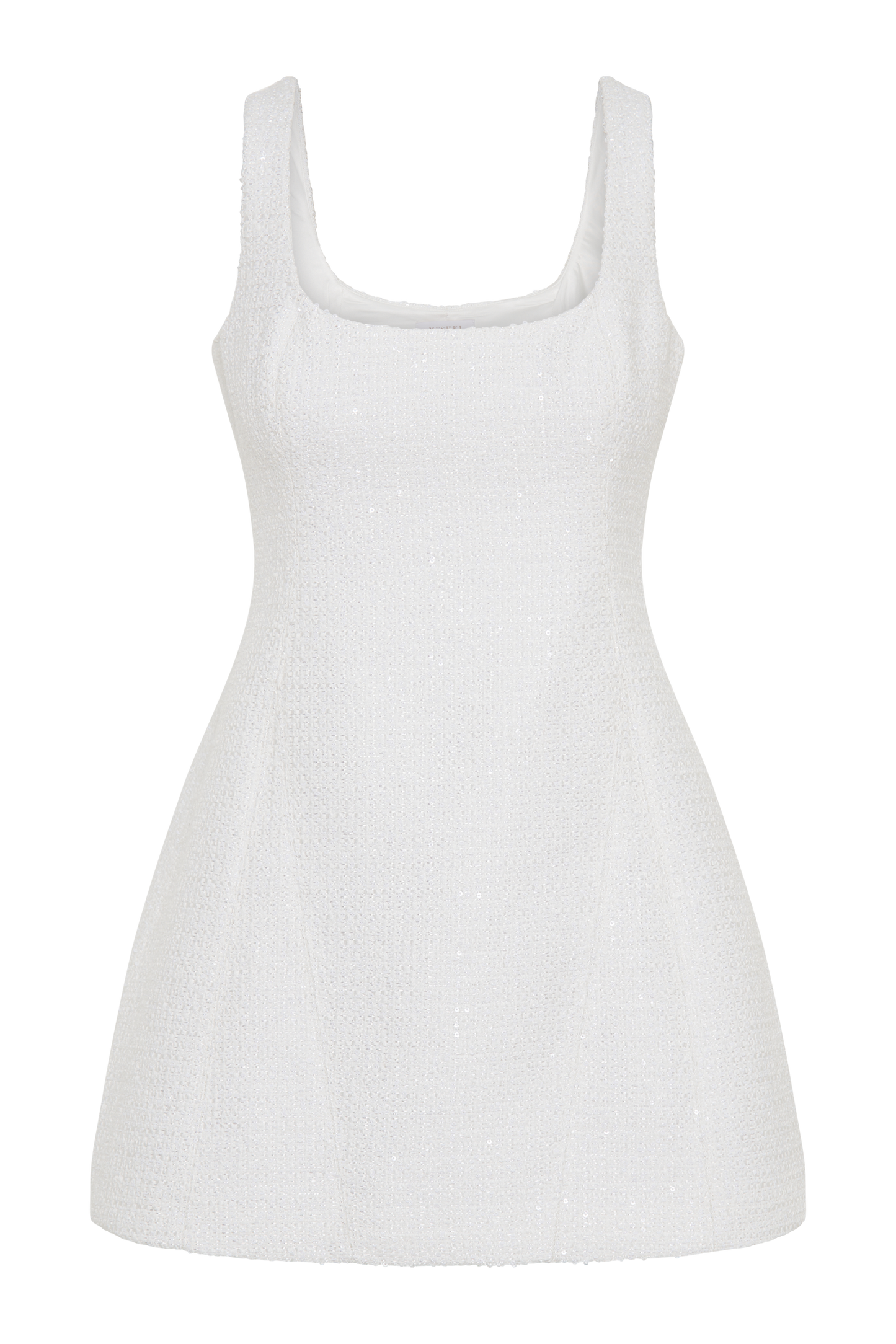 Beth Tweed Mini Dress - White