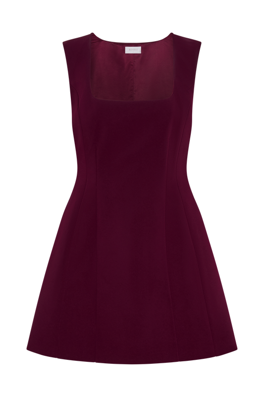 Lysandre Crepe Mini Dress - Plum