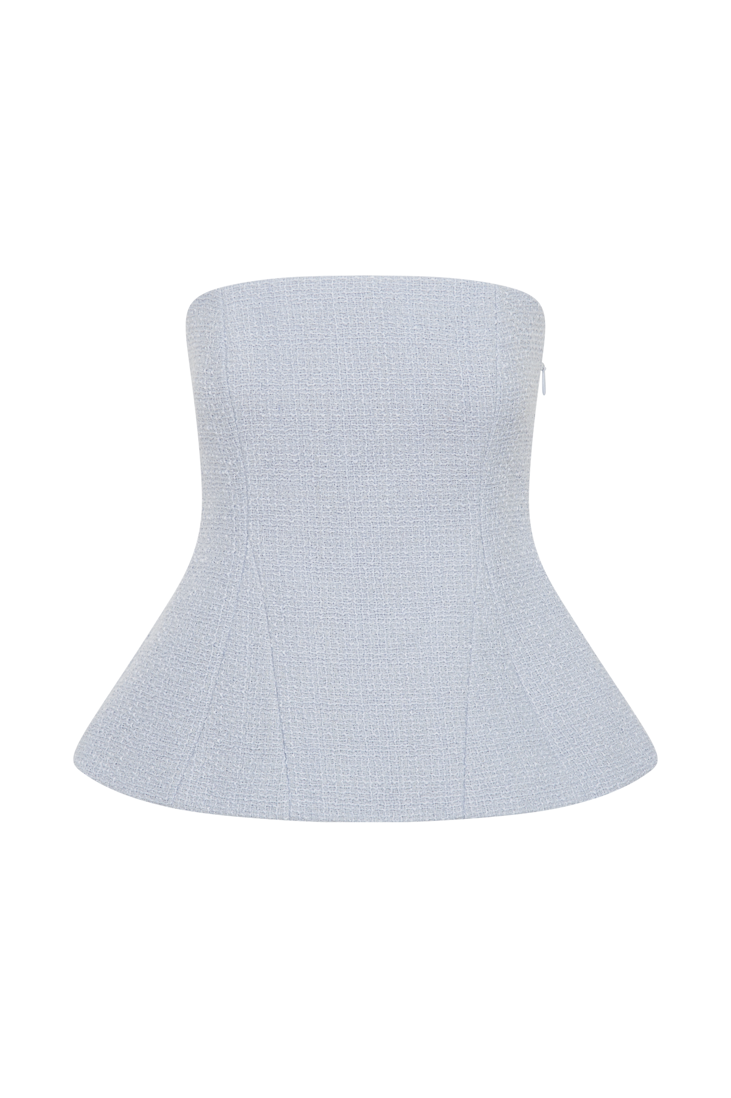 Cyrus Strapless Boucle Top - Sky Blue