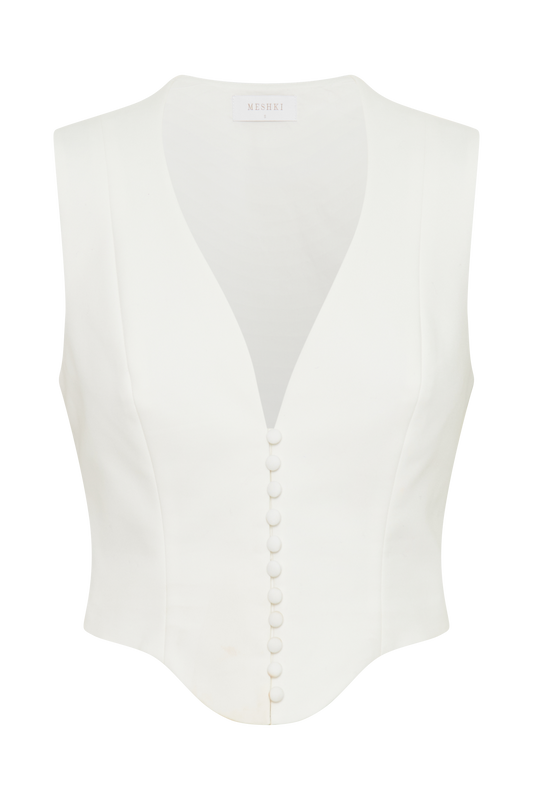 Keely Cotton Sleeveless Top - White