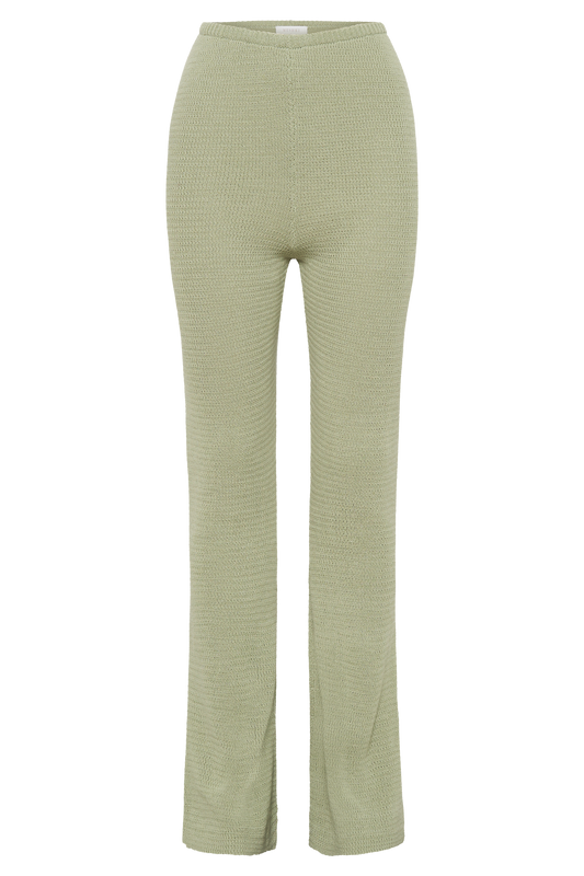 Ridley Straight Leg Knit Pant - Pastel Green