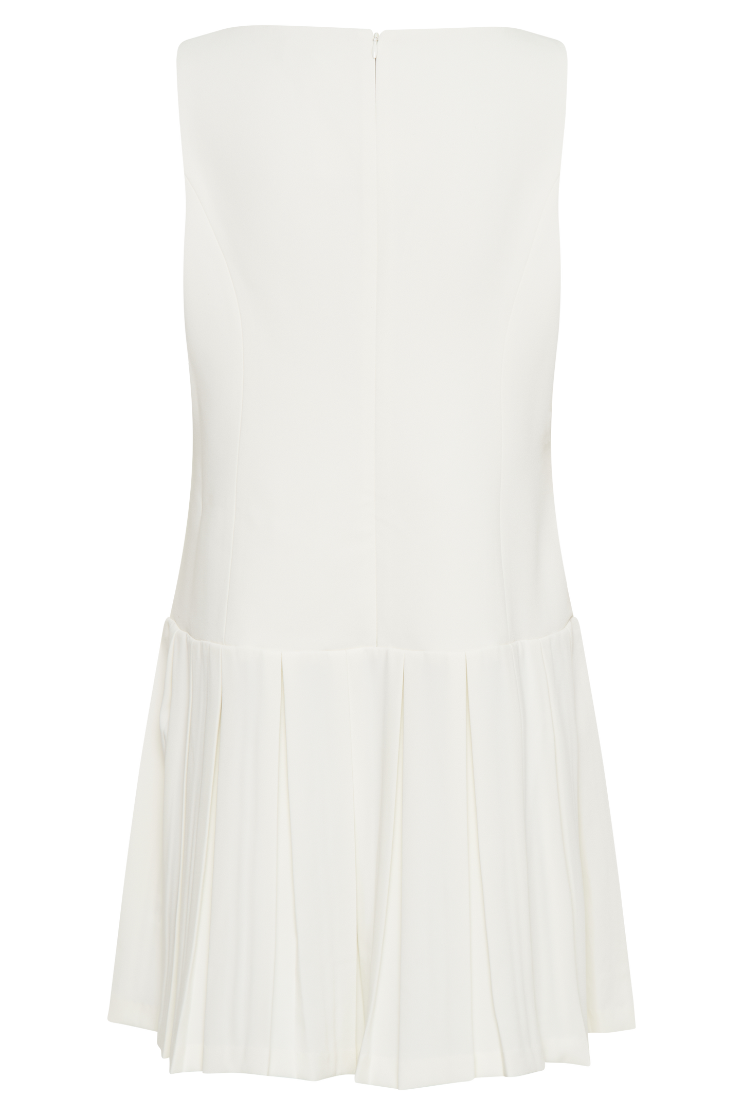 Mackenzie Sleeveless Pleated Mini Dress - Ivory